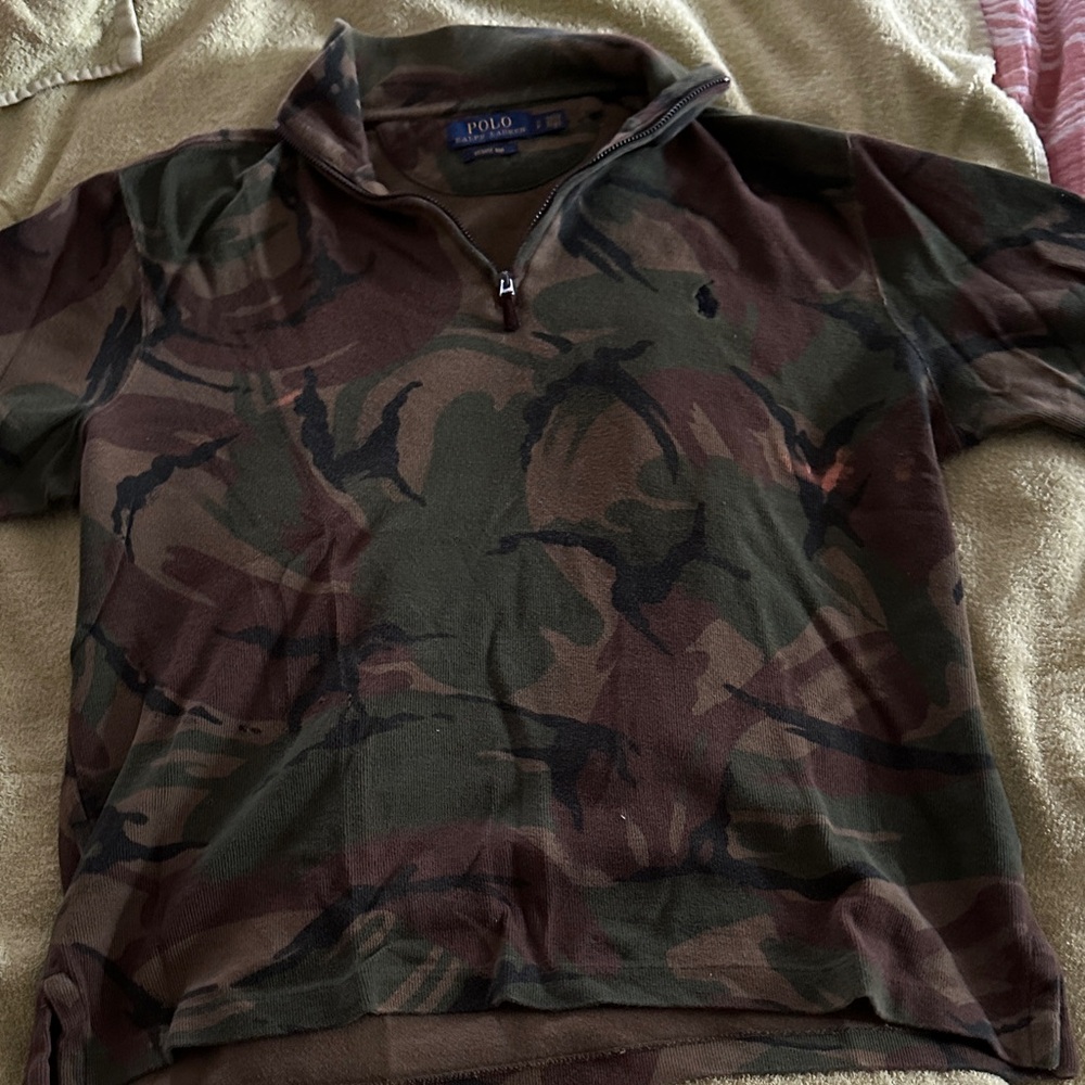 Ralph Lauren Green and Brown Camouflage Pullover
